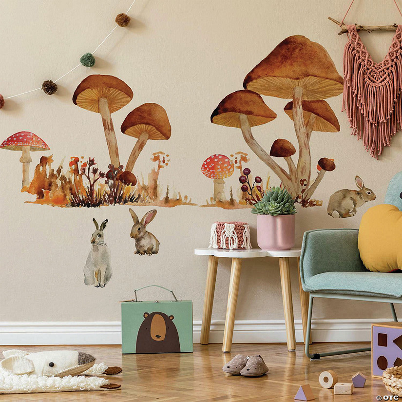 Roommates Mushroom Giant L And Stick Wall Decals Oriental Trading - How Can I Make Wall Decals Stick Better