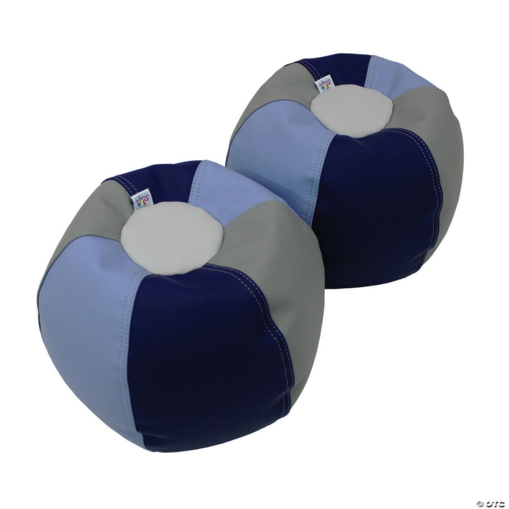 Factory Direct Partners SoftScape Bean Bag Chair Puffs 10 in Height, 2-Pack - Navy/Powder Blue From MindWare