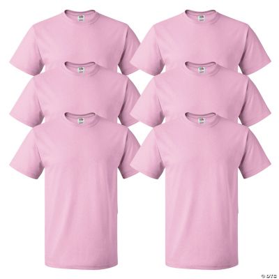 6 Light Pink Adult's T-Shirts