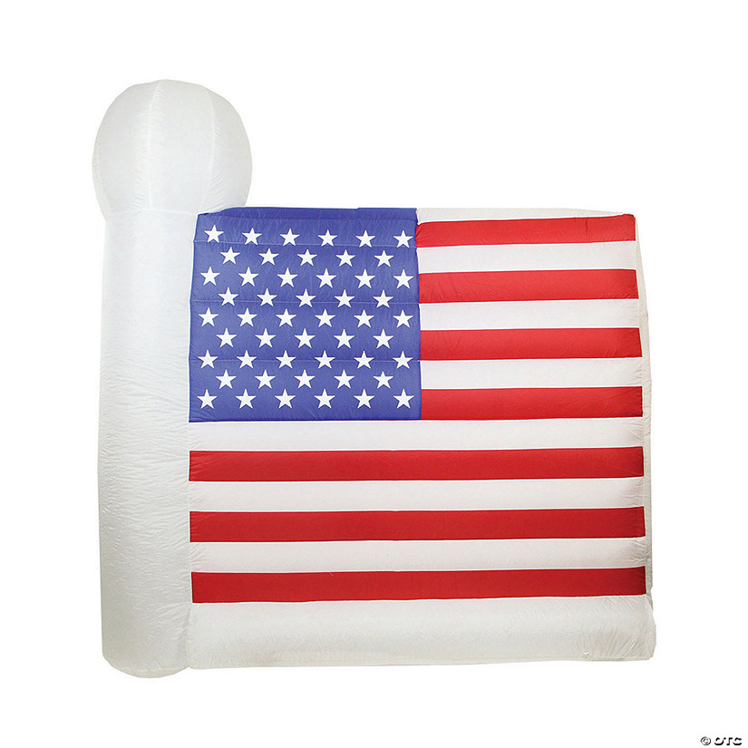 Northlight Inflatable Lighted Fourth of July American Flag Yard Art Decoration White 6