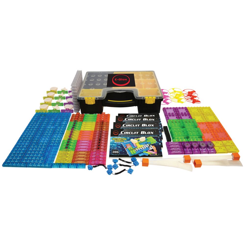 E-Blox® Circuit Blox 395, Circuit Board Building Blocks Classroom Set, 264 Pieces From MindWare