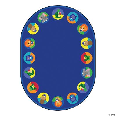 Joy Carpets Animal Readers 7'8" X 10'9" Oval Classroom Rug in