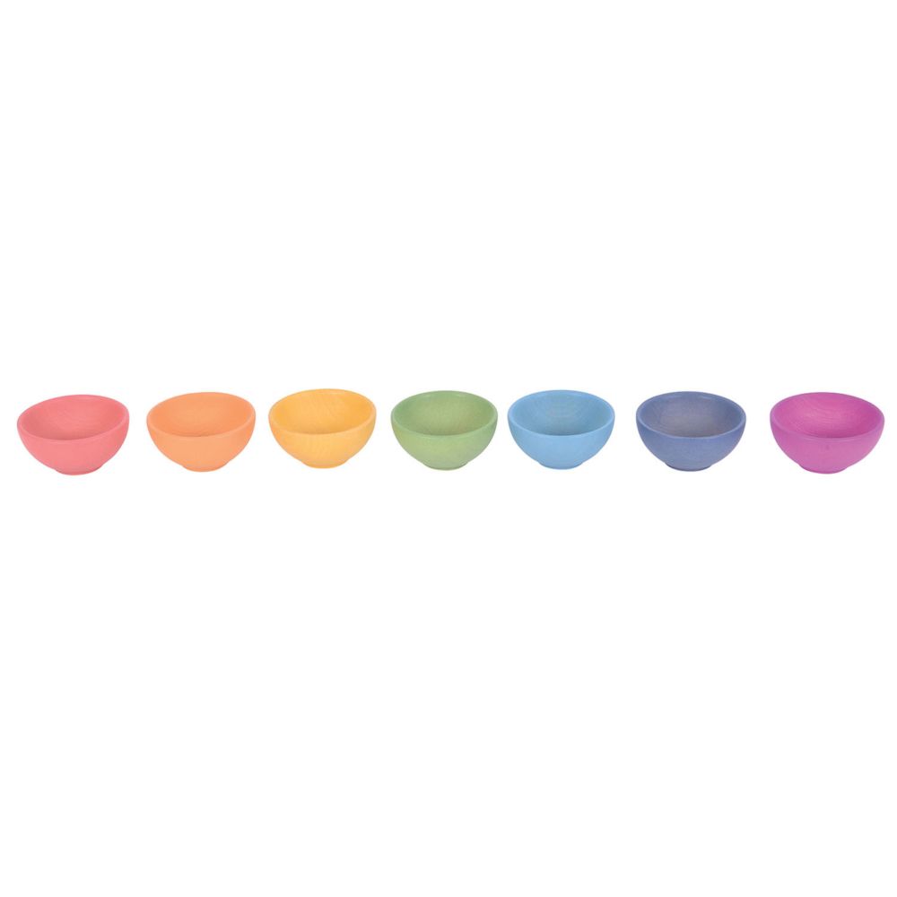 Learning Advantage Rainbow Wooden Bowls, Set of 7 Colors From MindWare