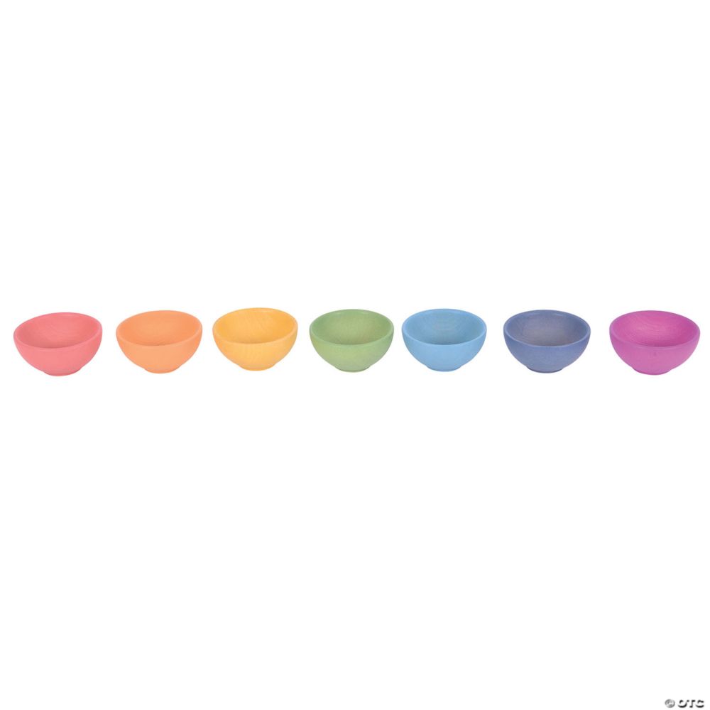 Learning Advantage Rainbow Wooden Bowls, Set of 7 Colors From MindWare