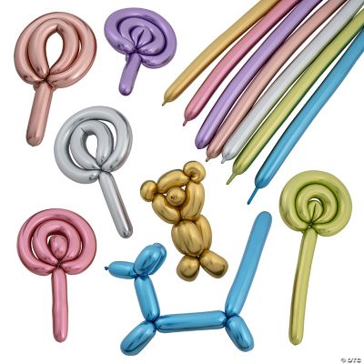 Bulk Skinny Chrome 60" Latex Balloons 140 Pc. Oriental Trading