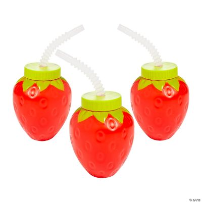 Color Your Own Valentine BPA-Free Plastic Cups with Lids & Straws - 12 Ct.  | Oriental Trading