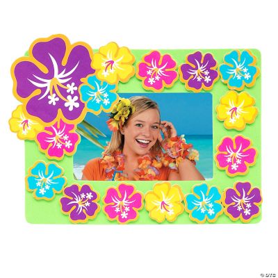 Luau Hibiscus Picture Frame Craft Kit Makes 12