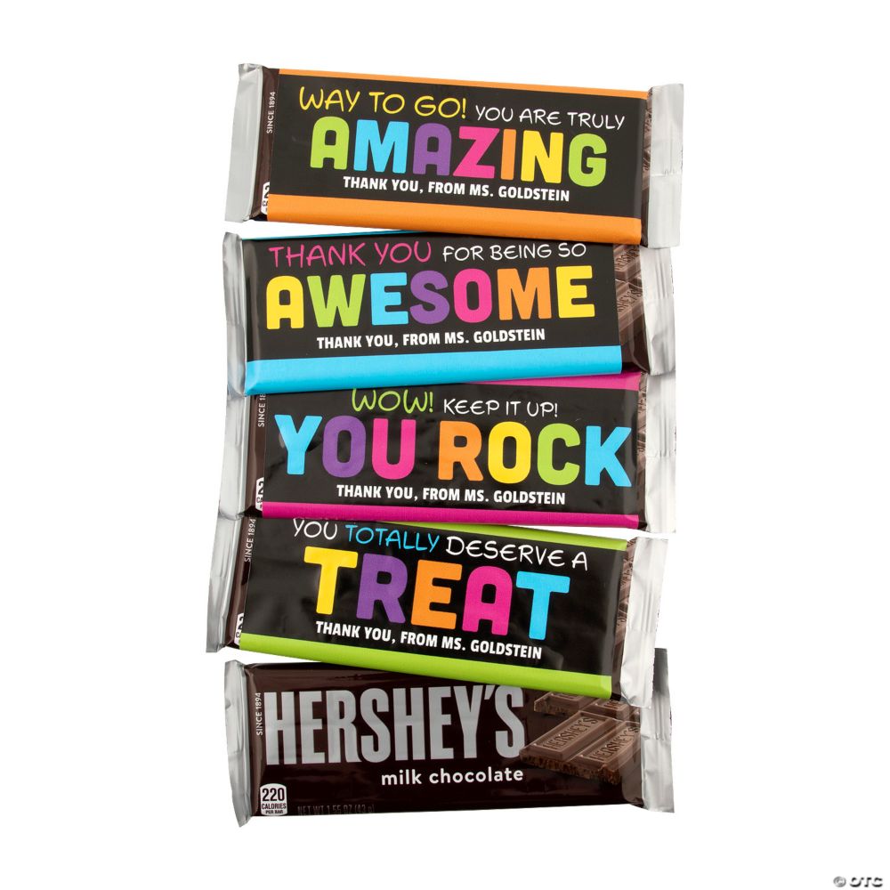 Personalized Appreciation Candy Bar Labels - 12 Pc.
