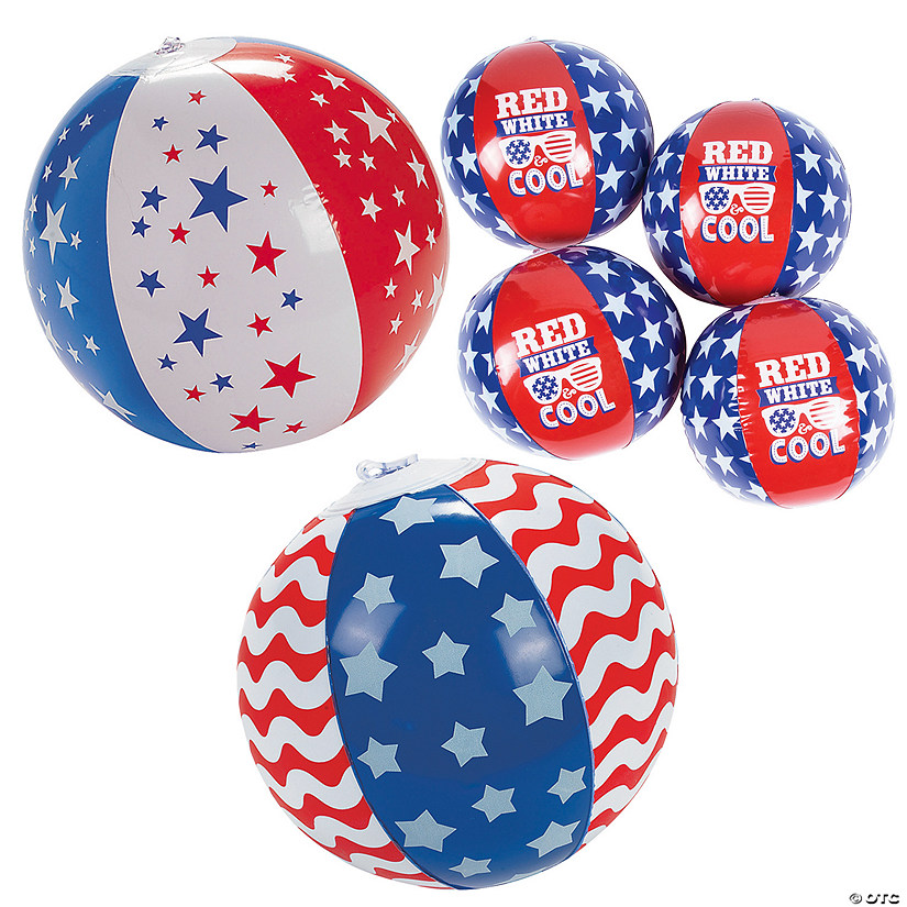 Patriotic Beach Ball 4 Pieces Party Favor 4th of July Decoration 