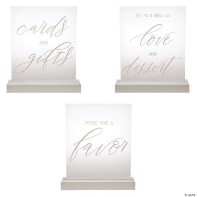 White Acrylic Wedding Sign Kit 3 Pc. Oriental Trading