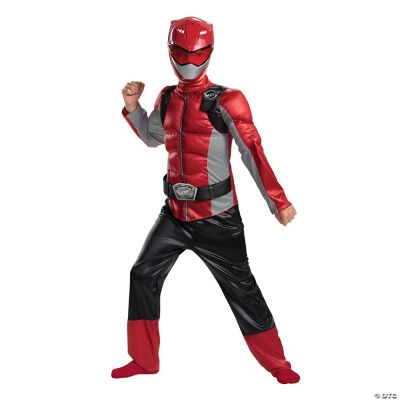Kids Muscle Power Rangers Beast Morphers™ Red Ranger Jumpsuit Costume ...