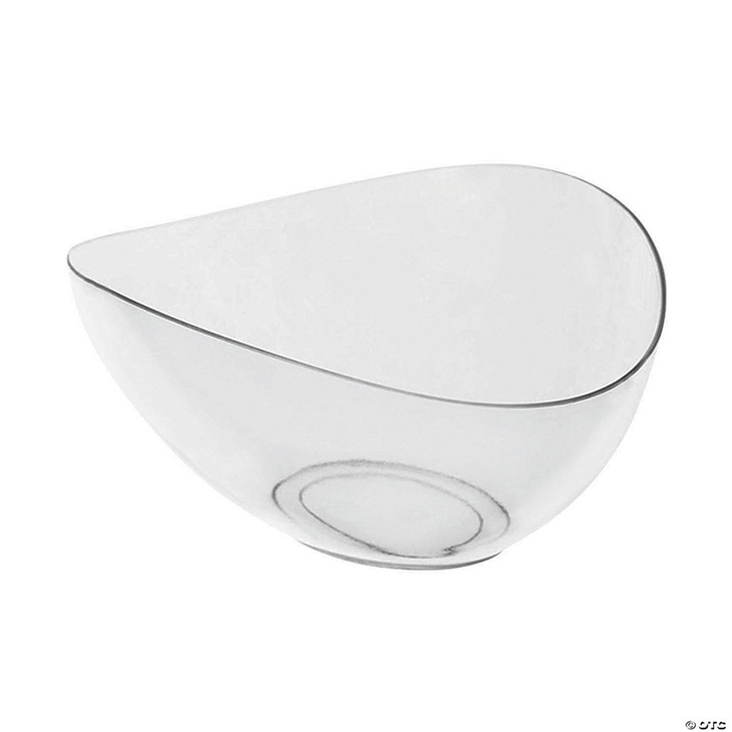 Premium 64 oz. Clear Triangular Round Disposable Plastic Bowls (24 Bowls) |  Oriental Trading