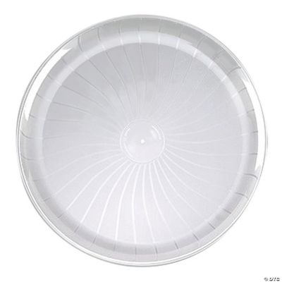 Premium 16" Clear Pavilion Round Disposable Plastic Trays (24 Trays