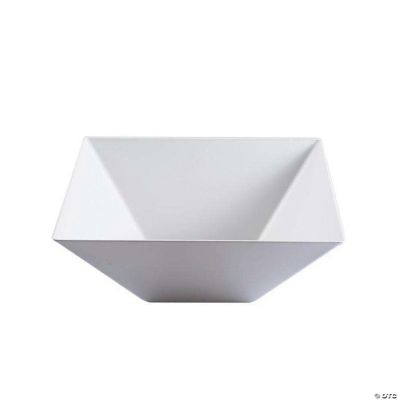 Premium 4 qt. White Square Plastic Serving Bowls (24 Bowls) Oriental