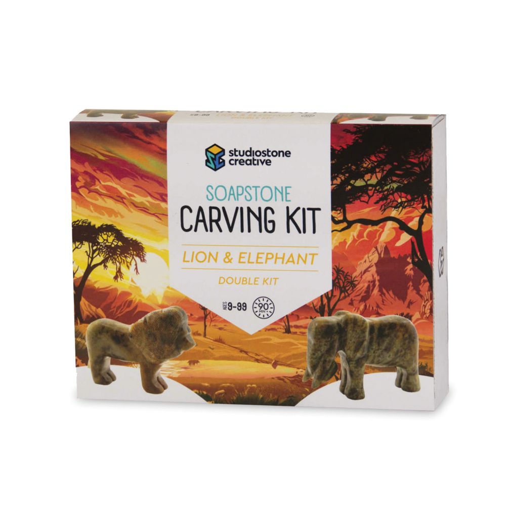 Soapstone Carving Kits: Lion & Elephant From MindWare