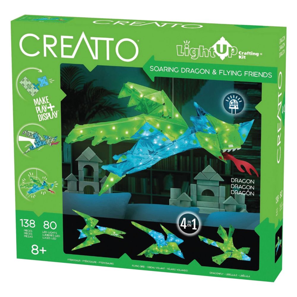 Creatto Illuminated 3D Folding Kit: Soaring Dragon and Flying Friends From MindWare