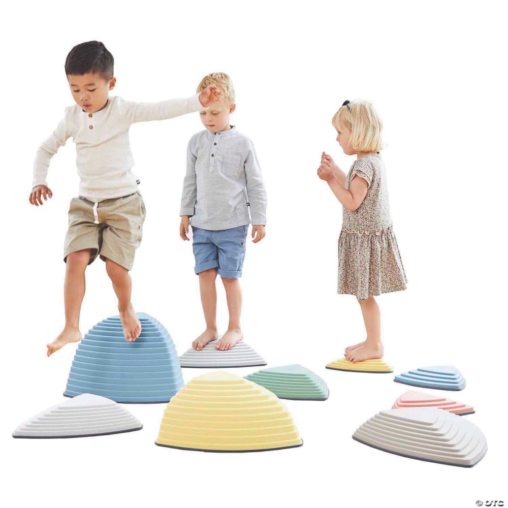 GONGE - River Stones & Hilltops Combo Set: The Original Non-Slip Stepping Stones for Kids, Nordic Colors, Set of 9 From MindWare
