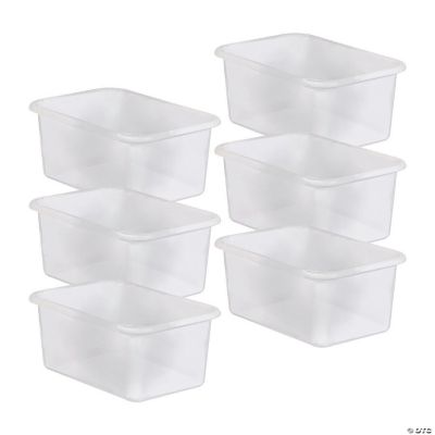 Teacher Created Resources® Small Plastic Storage Bin, Clear, Pack
