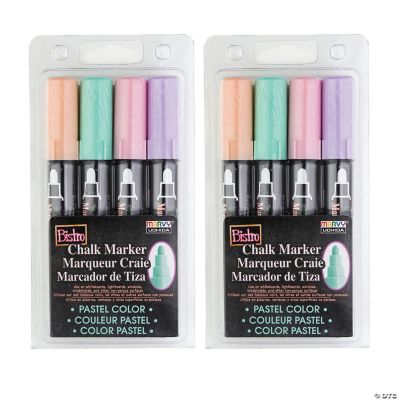 Marvy Uchida® Bistro Chalk Markers, Broad Tip, Blush Pink, Peppermint,  Pastel Peach, Pale Violet, 4 Per Pack, 2 Packs | Oriental Trading