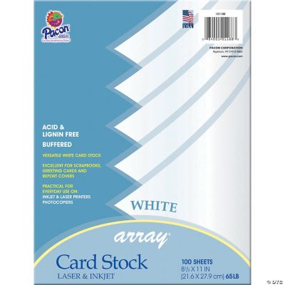 Card Stock, Classic White, 81/2" x 11", 100 Sheets Oriental Trading