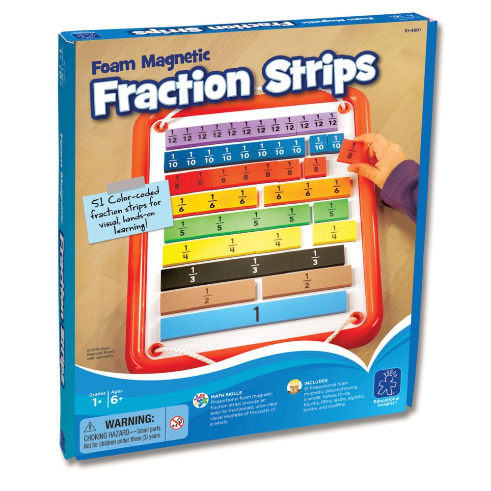 Educational Insights Foam Magnetic Fraction Strips, 51 Pieces From MindWare
