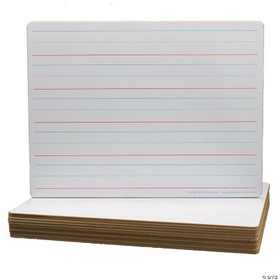 Flipside TwoSided Dry Erase Board, Plain/Ruled, 9" x 12", Classpack of