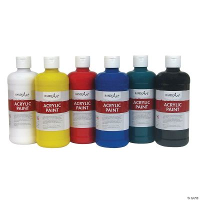 Handy Art Acrylic Paint, Assorted Colors, 16 oz, Set of 6 | Oriental ...