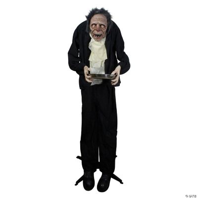 Northlight 6' Lighted Animated Scary Butler Standing Halloween ...