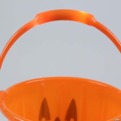 ORANGE PLASTIC BUCKET WITH HANDLE 1 CT.