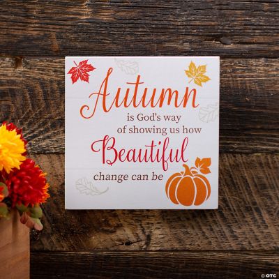 Religious Autumn is Beautiful Wall Sign | Oriental Trading