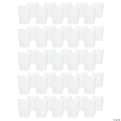 12 oz. Bulk 50 Ct. Clear Frosted Reusable Plastic Cups Oriental Trading