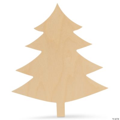 Woodpeckers Crafts, DIY Unfinished Wood 12" Christmas Tree Cutout, Pack of 6