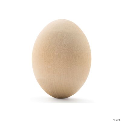 Woodpeckers Crafts, DIY Unfinished Wood 2-1/2 Egg, Pack of 24