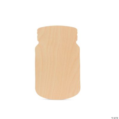 Woodpeckers Crafts, DIY Unfinished Wood 8" Mason Jar Cutout, Pack of 3
