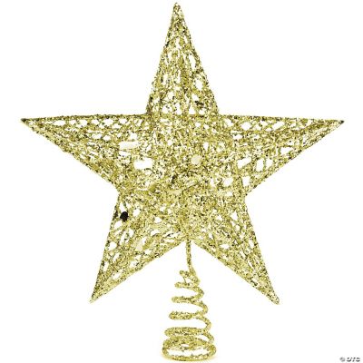 Ornativity Gold Star Tree Topper Christmas Glitter Star Ornament Treetop Decoration (Gold