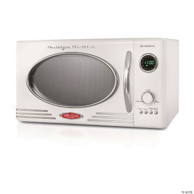 Nostalgia Retro 800-Watt Countertop Microwave Oven, Ivory