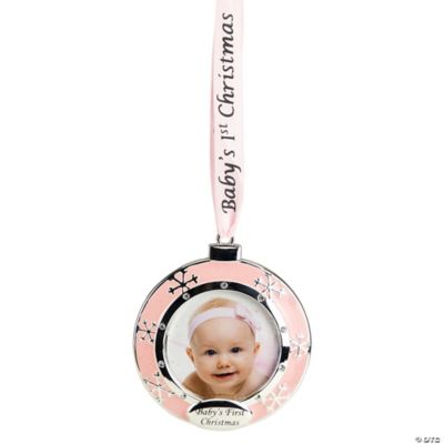 Baby's 1st Christmas Ornament, Girl with Crystals