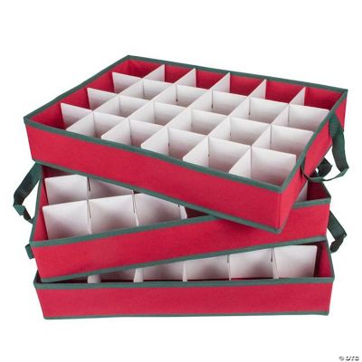 Northlight 24 Christmas Ornament Storage Bag with Removable Dividers Red