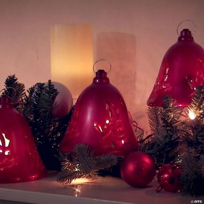 Northlight Set Of 3 Red And White Beaded Christmas Trees Wooden