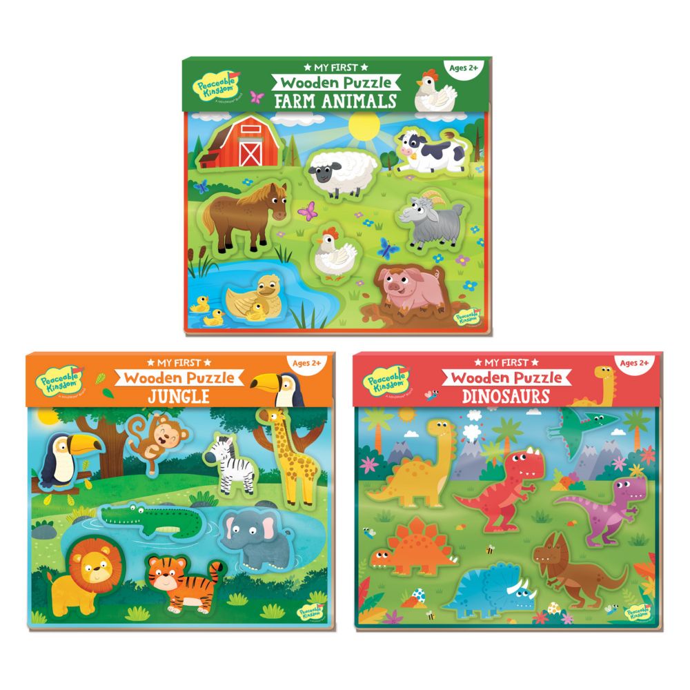 Set of 3: My First Wooden Puzzles with FREE gift From MindWare