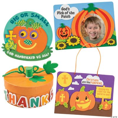 Bulk Fall Faith Pumpkin Craft Assortment Kit - Makes 48