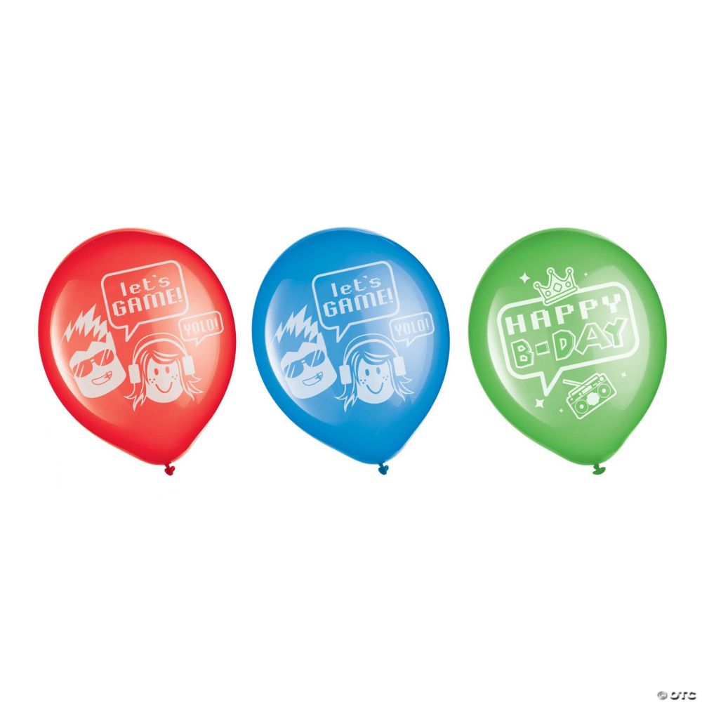 Party Town 12" Latex Balloons - 6 Pc.