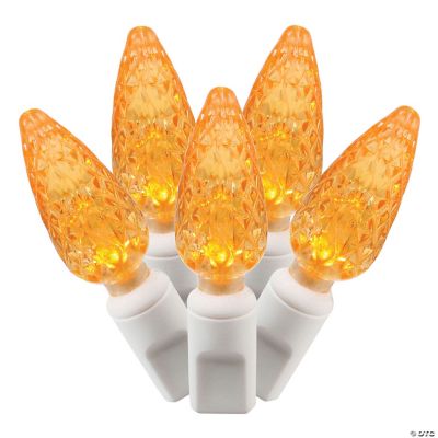 Vickerman 50 Orange C6 LED Light on White Wire, 25' Light Strand