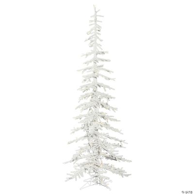 Vickerman 6' Flocked Kuna Pine Artificial Christmas Tree, Warm White LED  Lights | Oriental Trading