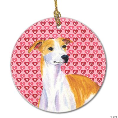 Caroline's Treasures, Valentine's Day Ceramic Ornament, Dogs, Whippet