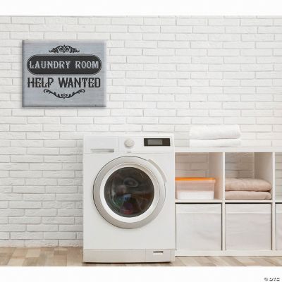 Creative Gallery "Laundry Room Help Wanted Gray" Canvas Wall Art
