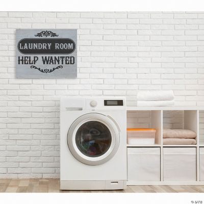 Creative Gallery "Laundry Room Help Wanted Gray" Metal Wall Art Print