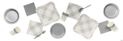 Neutral Plaid Party Supplies