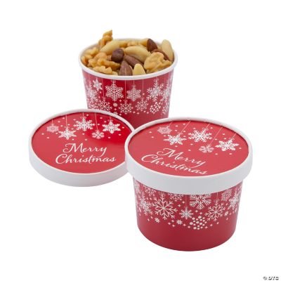 Christmas Snack Disposable Paper Snack Bowls with Lids - 12 Pc. | Oriental  Trading