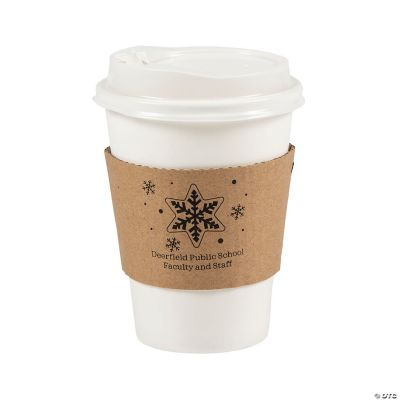 12 oz. Personalized Winter Snowflake Disposable Paper Coffee Cups with ...
